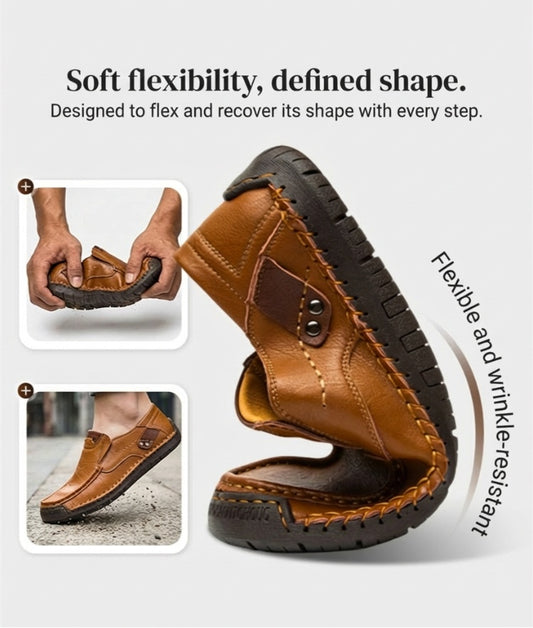 🔥 50% OFF ⏰ Classic Men’s Leather Shoes – Breathable  Slip-On Comfort & Timeless Style! 👞