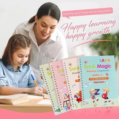 Magic Practice Copybook (4 BOOKS,1 PEN,1 GRIP,10 REFILL)