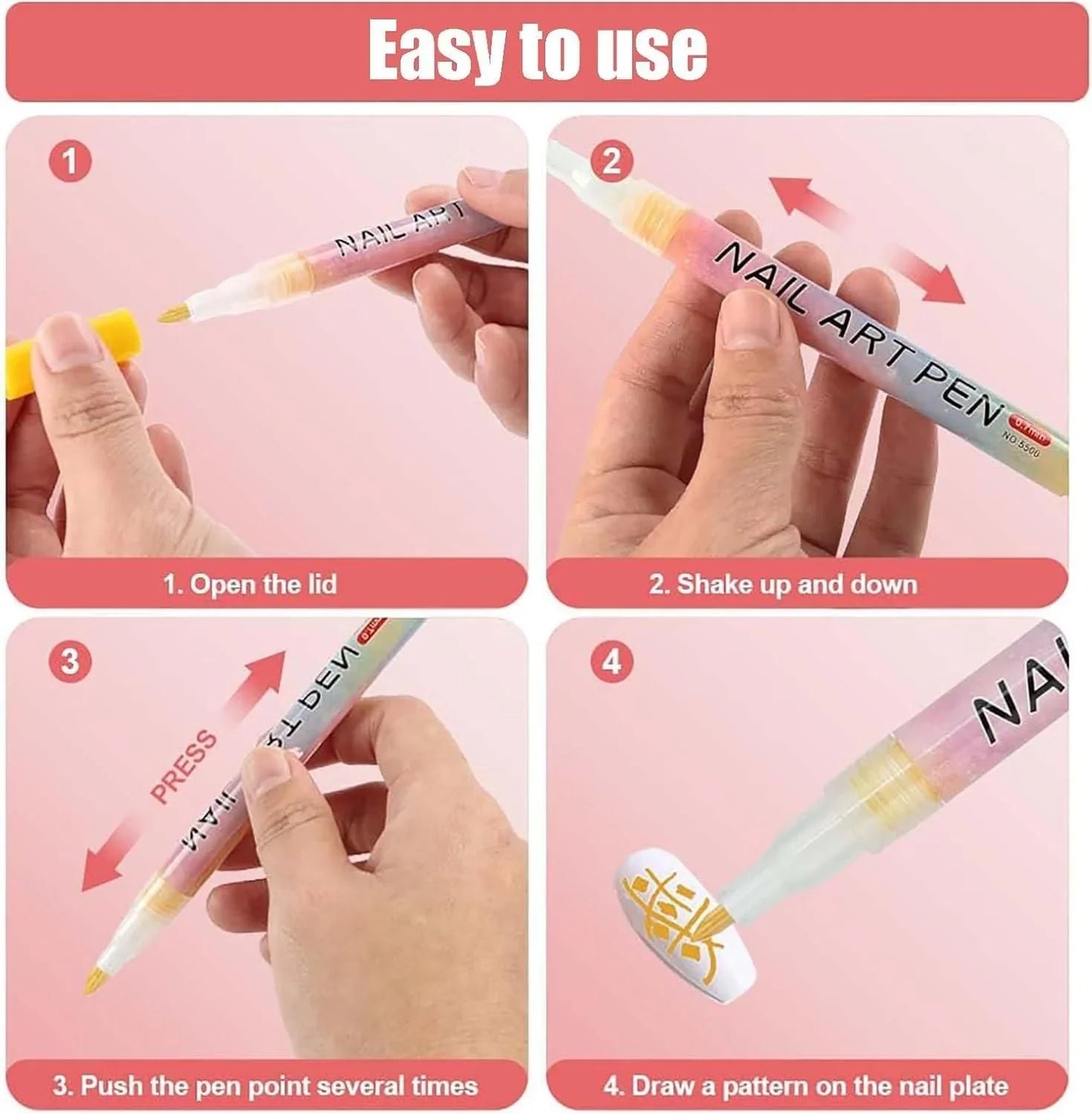 12 Colors Nail Art Pen Marker Set for Creative Designs 💅🎨