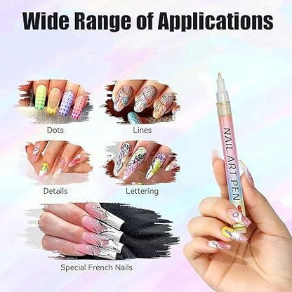 12 Colors Nail Art Pen Marker Set for Creative Designs 💅🎨