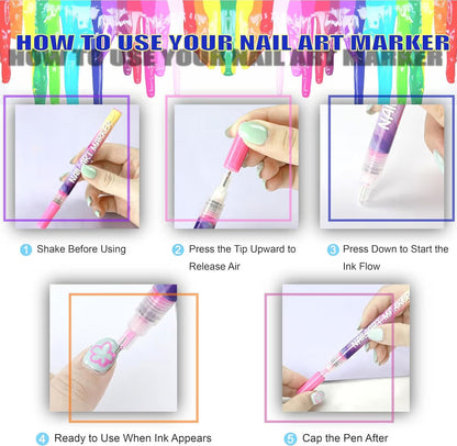 12 Colors Nail Art Pen Marker Set for Creative Designs 💅🎨