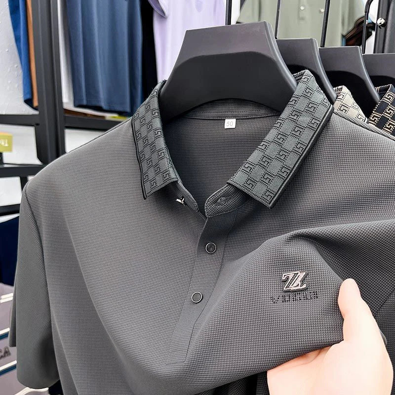 Vintage Dynamic Wave Polo T-Shirt: Effortless Motion in Every Thread