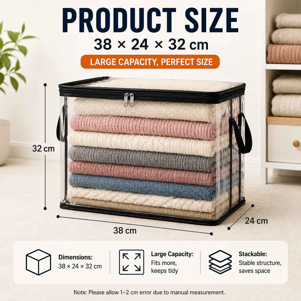 📦Large Heavy-Duty Thick Plastic Clear Storage Bag for Clothes, Moving & Storage