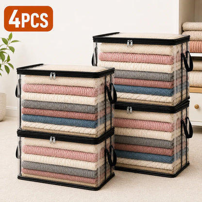 📦Large Heavy-Duty Thick Plastic Clear Storage Bag for Clothes, Moving & Storage