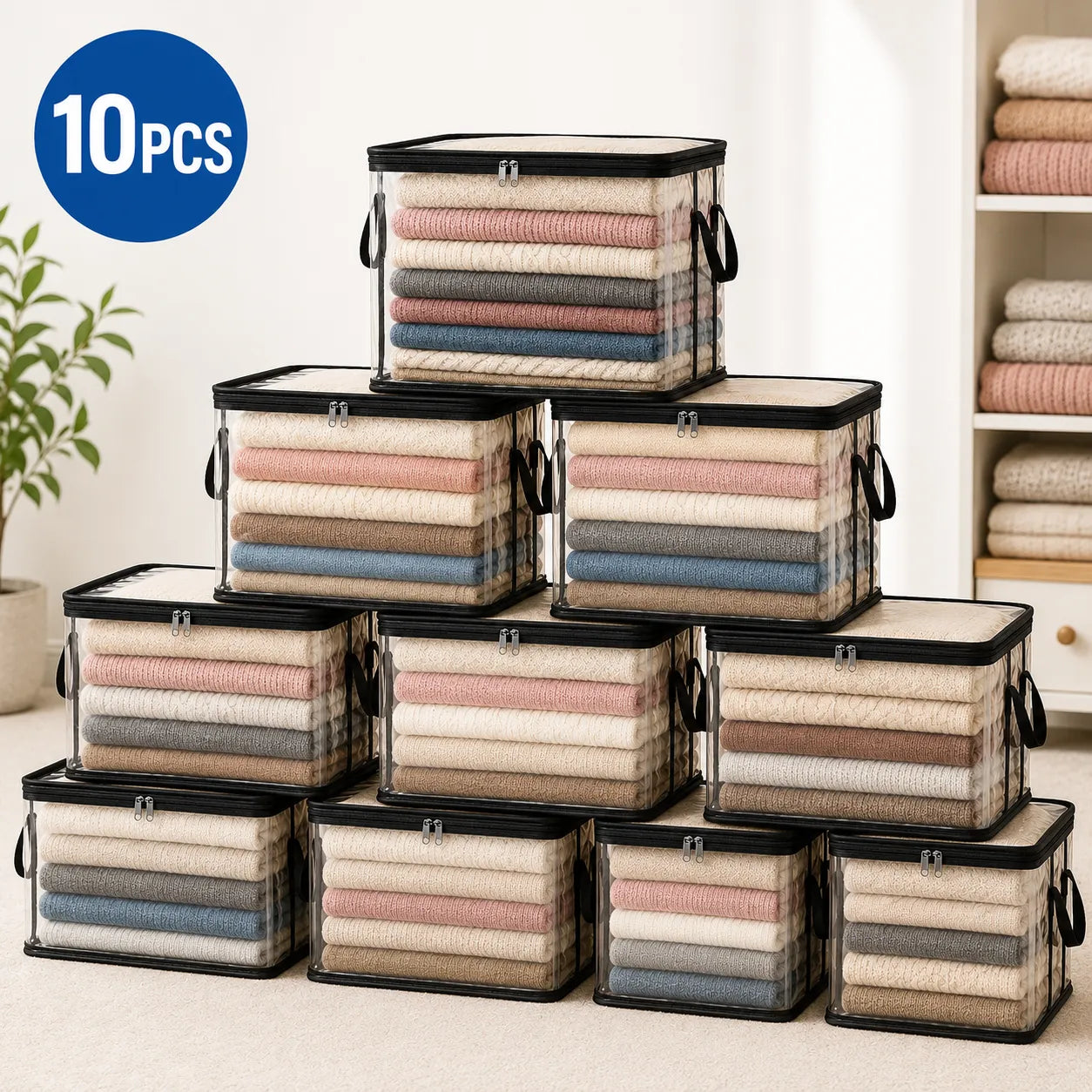 📦Large Heavy-Duty Thick Plastic Clear Storage Bag for Clothes, Moving & Storage
