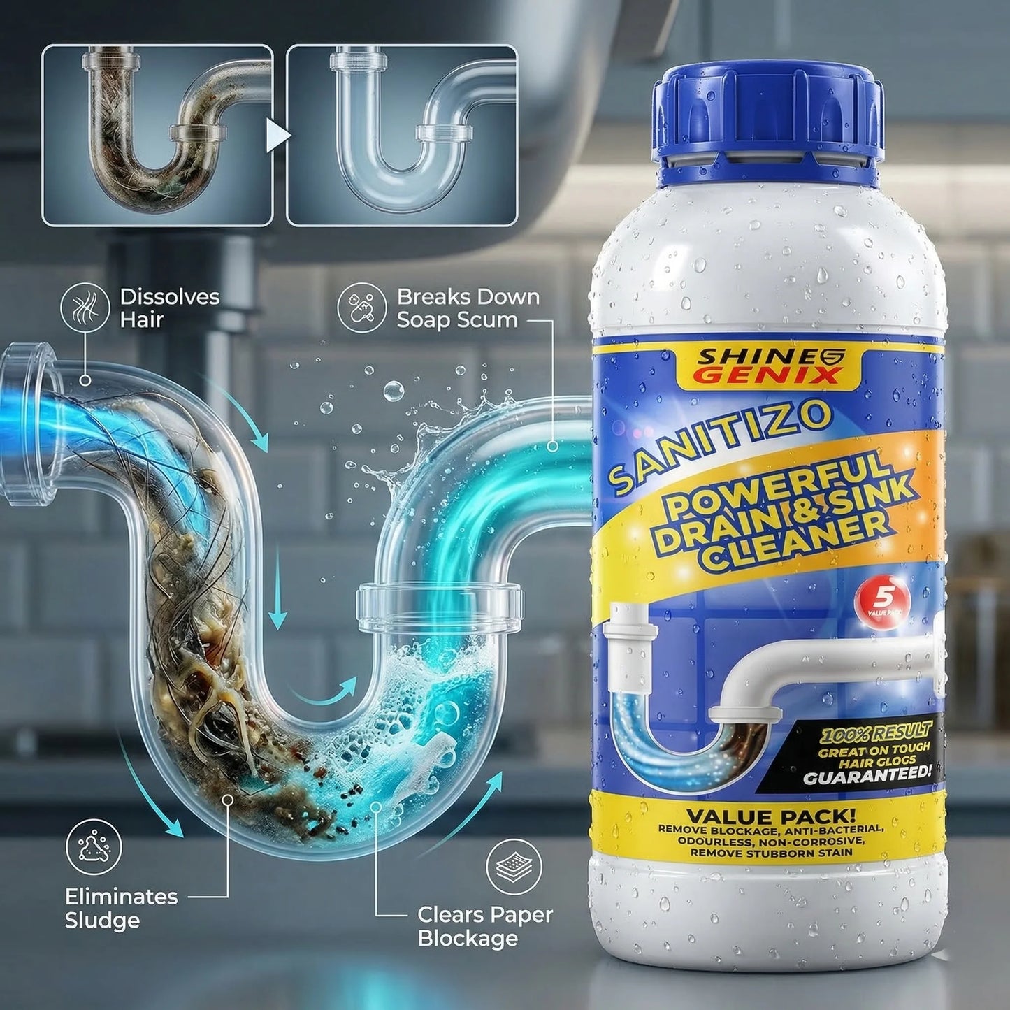 🌸 💦 Sanitizo™ - Powerful Drain Cleaner⚡️