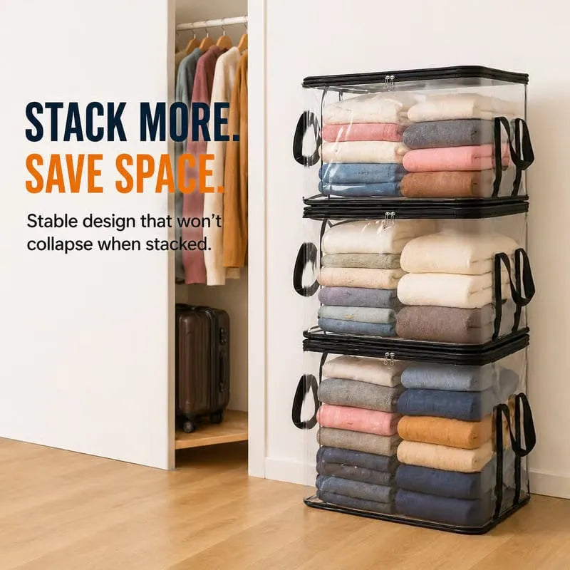 📦Large Heavy-Duty Thick Plastic Clear Storage Bag for Clothes, Moving & Storage