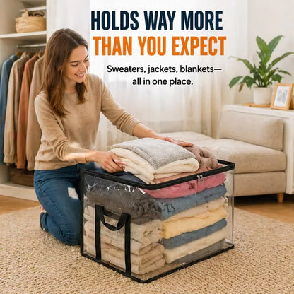 📦Large Heavy-Duty Thick Plastic Clear Storage Bag for Clothes, Moving & Storage
