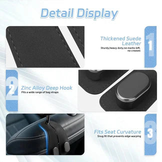 Premium Leather Car Seat Hook Organizer – Elite Edition