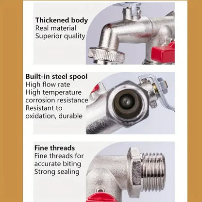 Double Outlet Garden Faucet – Independent Valves, Heavy-Duty & Easy Install