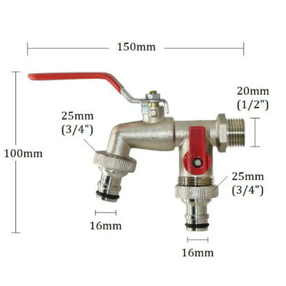Double Outlet Garden Faucet – Independent Valves, Heavy-Duty & Easy Install