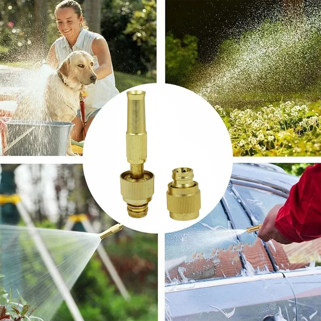 🔥 Premium Brass Spray Nozzle | Adjustable Jet for Car & Garden