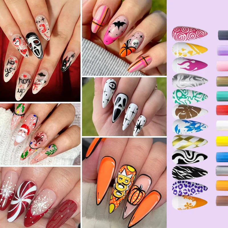 12 Colors Nail Art Pen Marker Set for Creative Designs 💅🎨